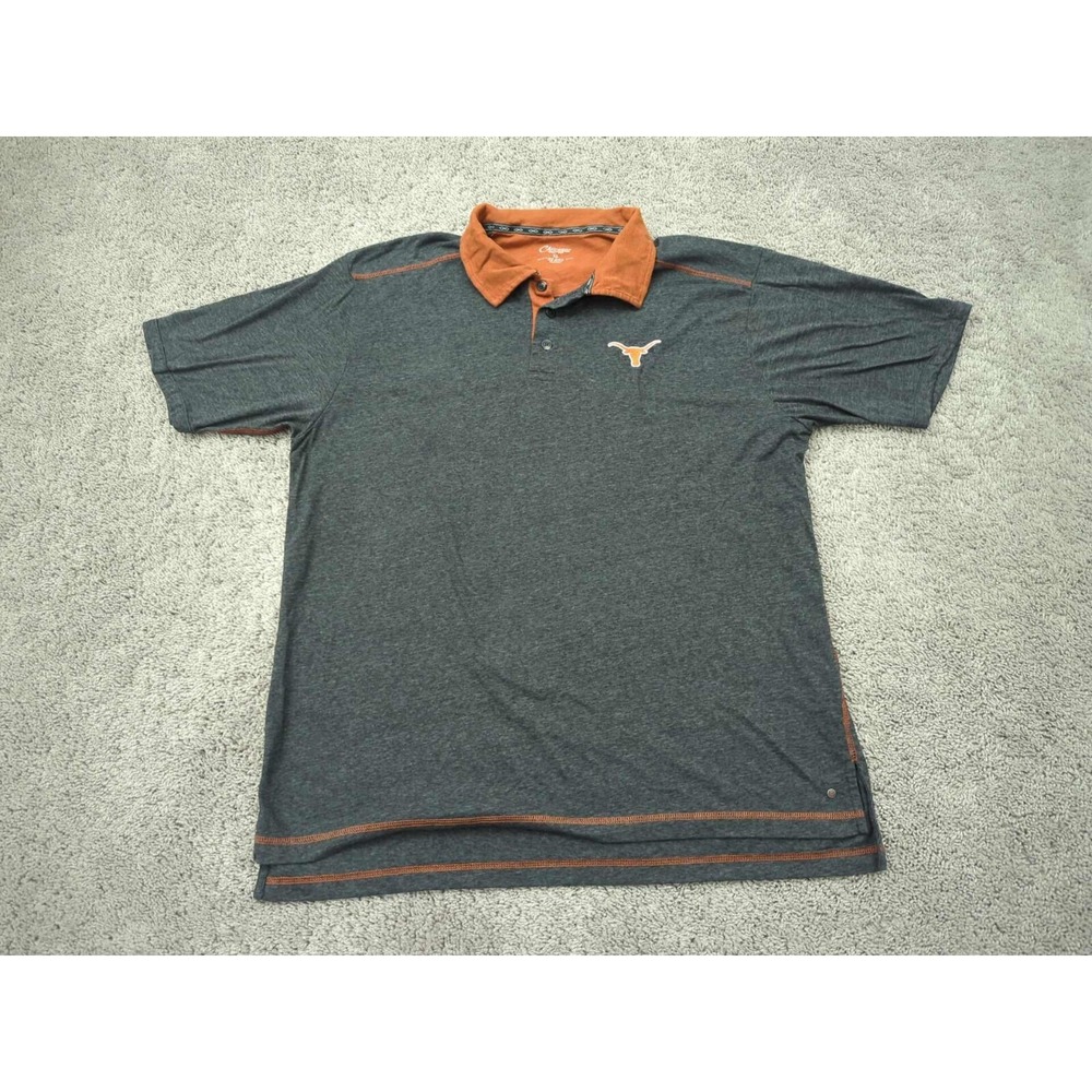 Texas Longhorns Polo Shirt Mens XL NCAA Chiliwear Resort‎ Sport Gray
